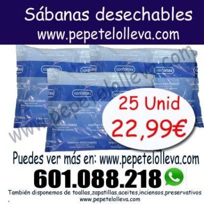 25 SÁBANAS DESECHABLES POR 22,99€ EN PEPETELOLLEVA.COM