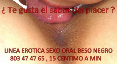 LINEA EROTICA SEXO ORAL BESO NEGRO 803 47 47 65 , 15 CENTIMO