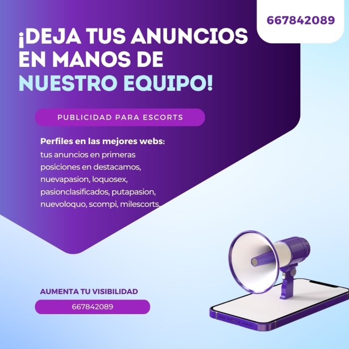 PUBLICIDAD PARA ESCORTS TODA ESPAÑA