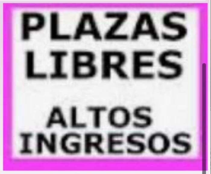 PLAZA A CHICAS DE 19 A 33 AÑOS INMEDIATA
