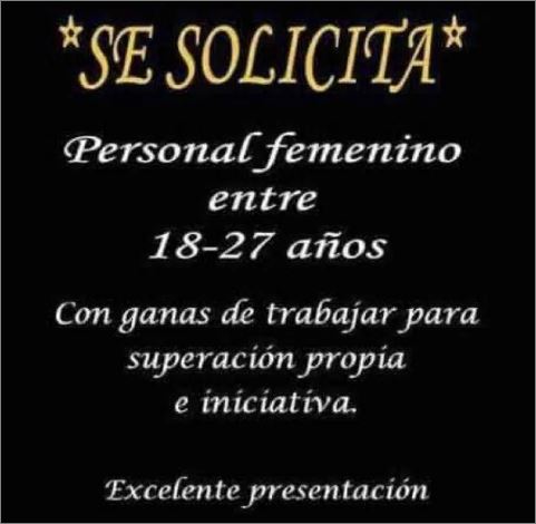 SE  BUSCA CHICA TRABAJAMO CON CLIENTE FIJOS