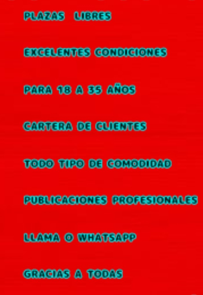 PLAZAS PARA MUJERES LLAMA O WHATSAPP