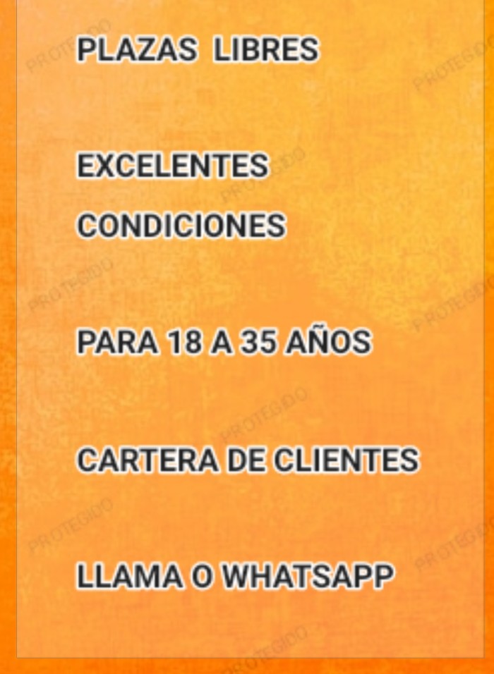 PLAZAS PARA MUJERES LLAMA O WHATSAPP