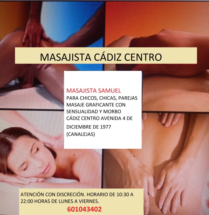masajista para chico chica ,y pareja cadiz centro