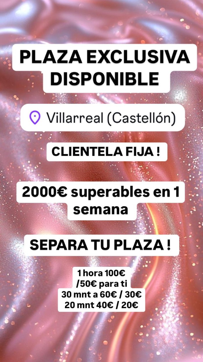 PLAZA DISPONIBLE PARA CHICAS ESCORT