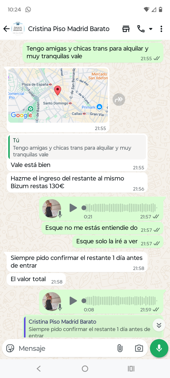 No alquilar no mandar reserva a este número estafa