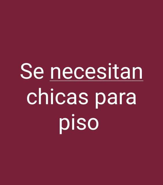 Se necesita chica para piso relax
