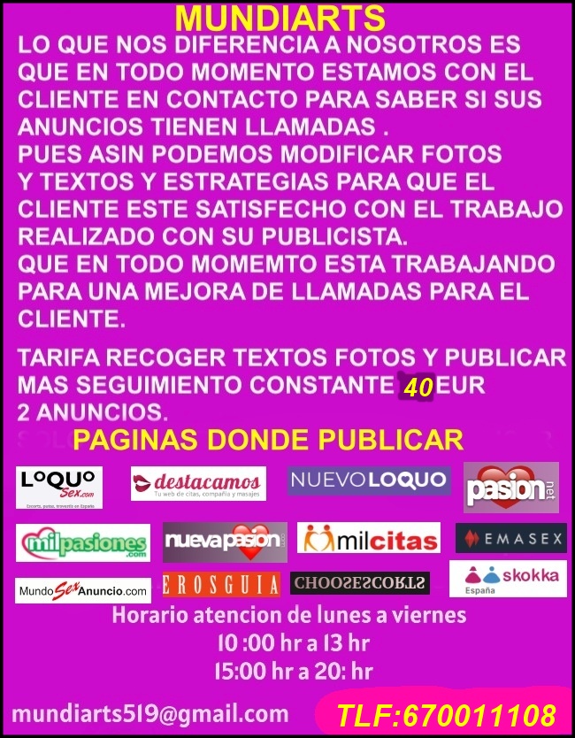 PUBLICIDAD ANUNCIOS TOP SCORTS  EN TODA ESPAÑA