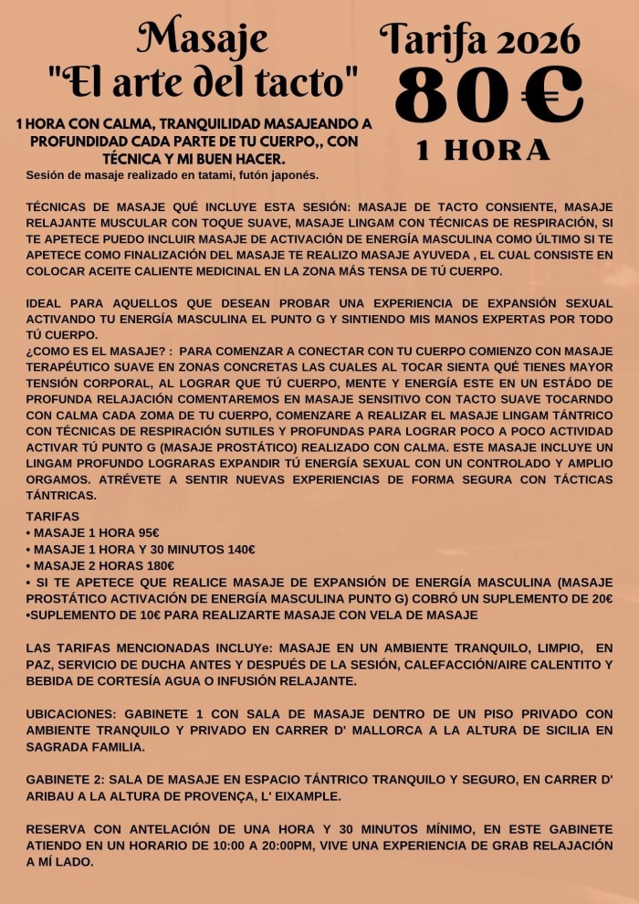 El arte del tacto Masaje Lingam Tántrico