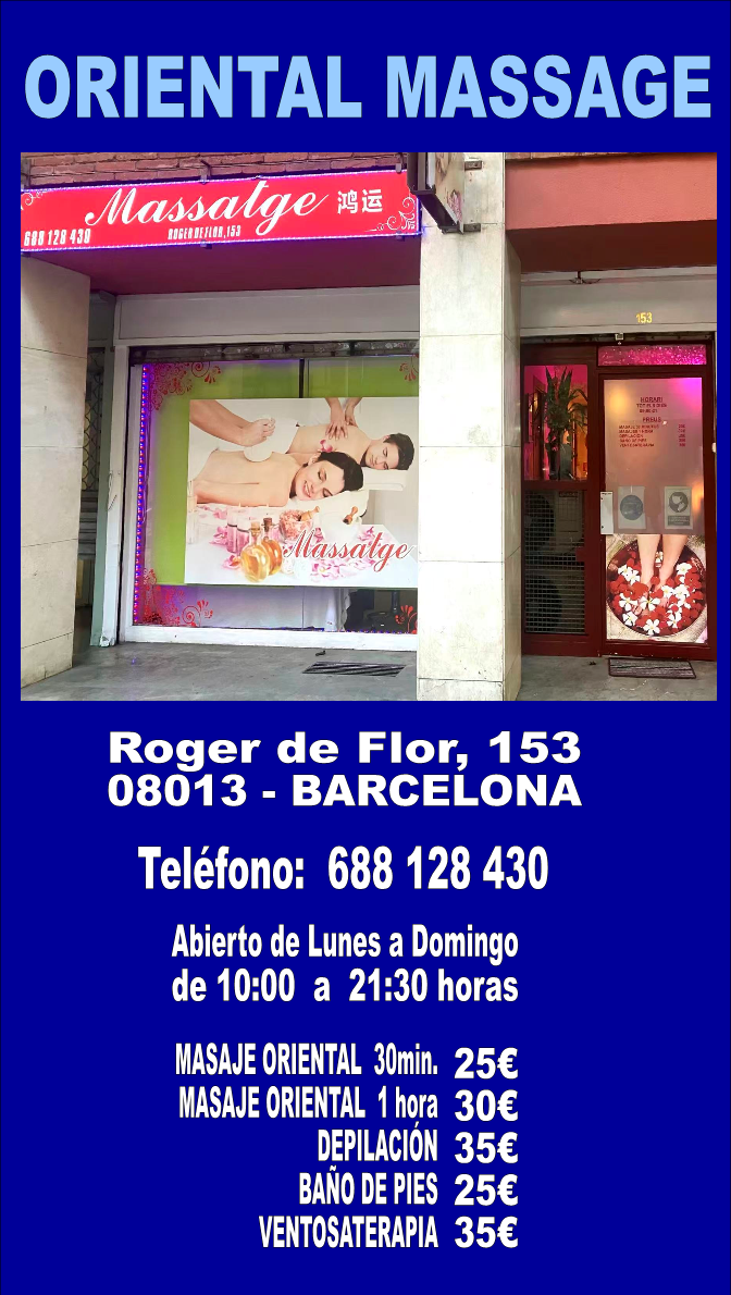 CHINESE MASSAGE EN ROGER DE FLOR, 153 BARCELONA