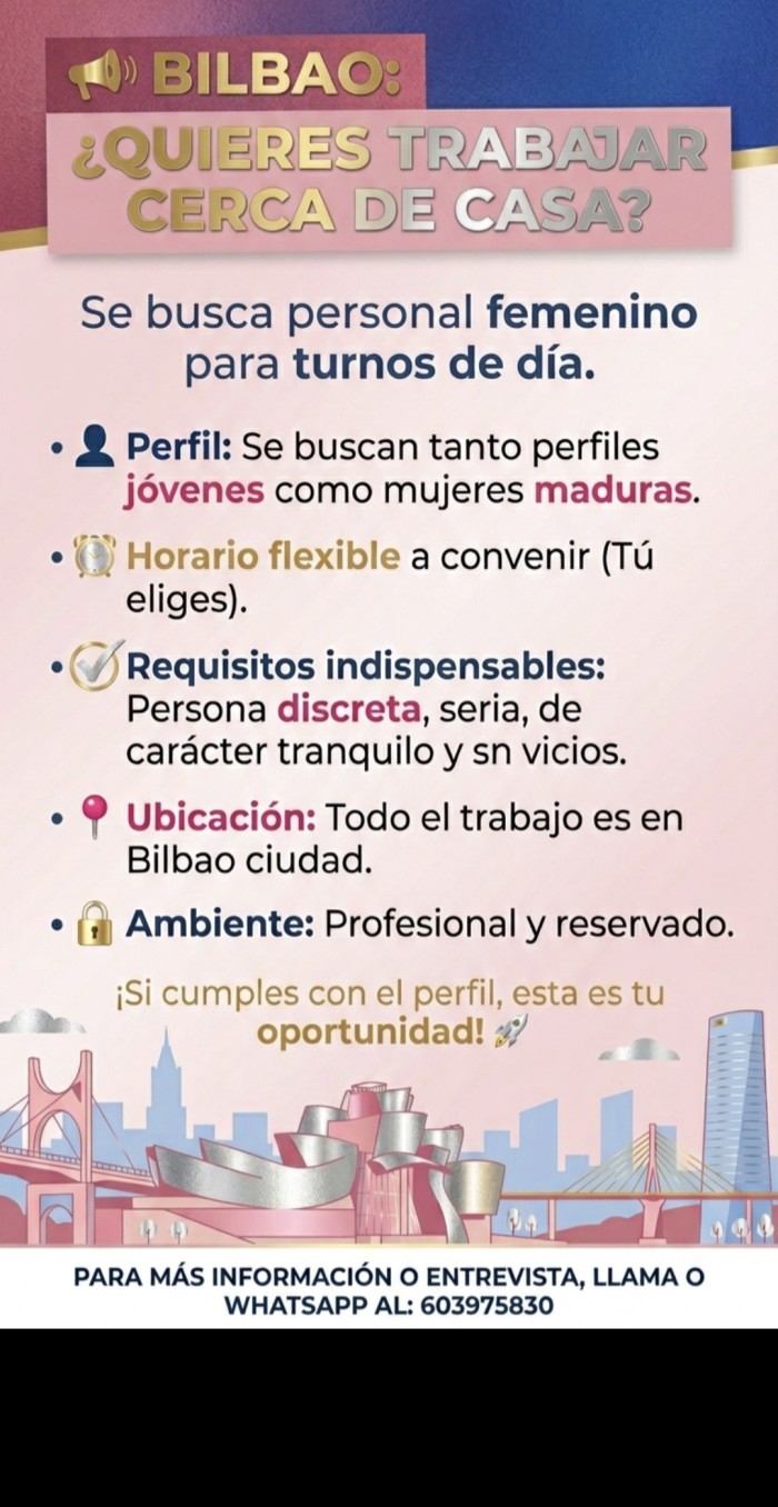 Si se necesita chica para turno de día