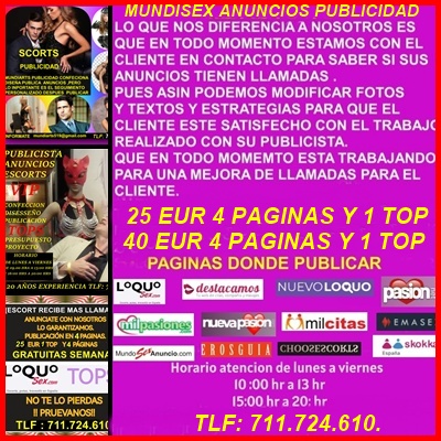 PUBLICIDAD ANUNCIOS ESCORTS VIP EN TODA ESPAÑA (INFORMATE)