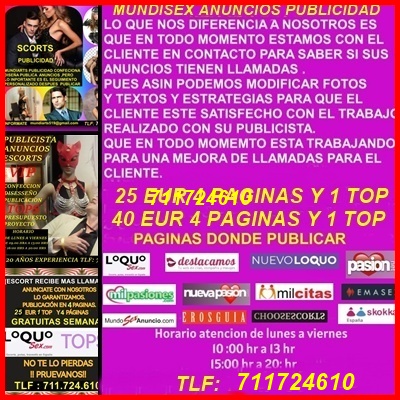 PUBLICIDAD ANUNCIOS ESCORTS VIP EN TODA ESPAÑA (INFORMATE)