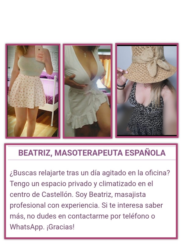 Española masajista profesional, terapias corporale