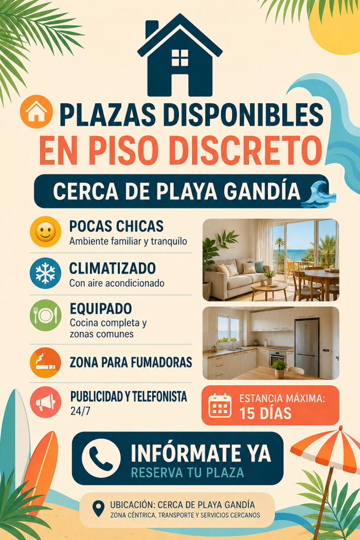 CASA EN PLAYA GANDIA –PLAZA DISPONIBLE