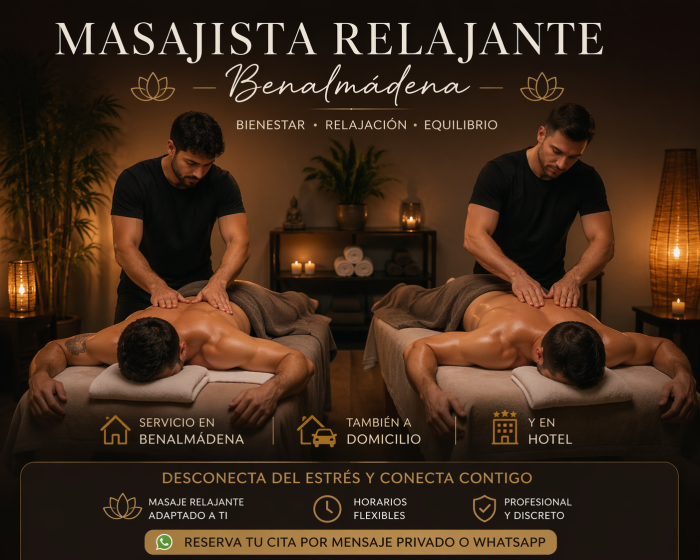 MASAJISTA MASCULINO – TERAPIA ESPECIALIZADA