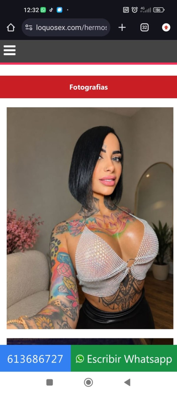 TATUADA ELEGANTE, BUEN CUERPO, EXÓTICA FOTOS REALE