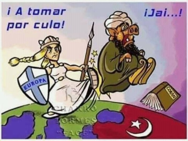 RECIBO SÓLO MI RAZA BLANCA.! NI MOROS NI NEGROS.!!