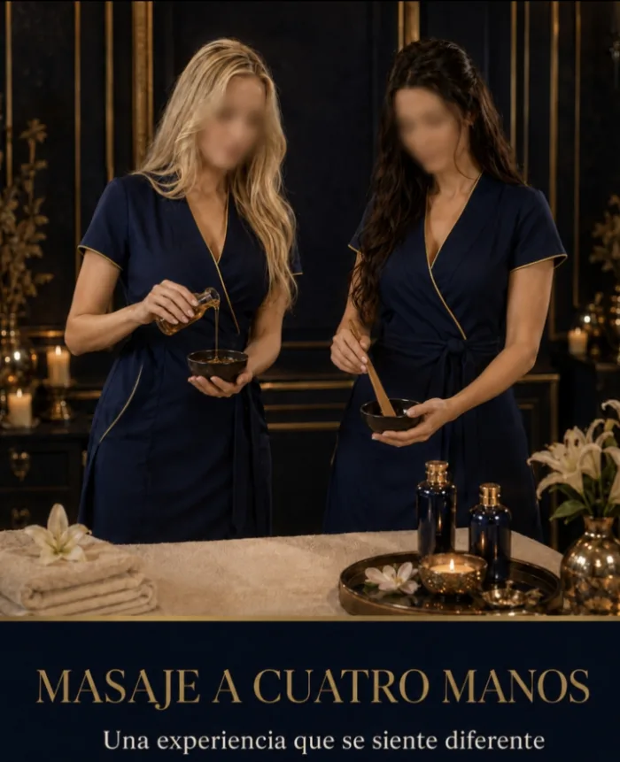 RUBÍ & CRISTAL · MASAJE A CUATRO MANOS