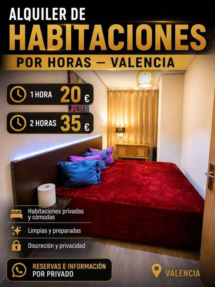 Alquiler de habitaciónes horas desdé 20 € hora
