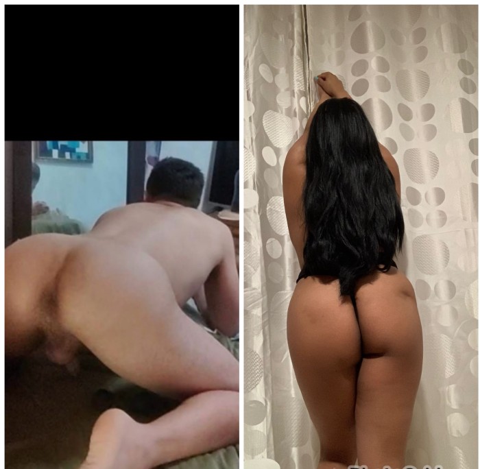 Pareja de amigos hetero y gay fisteros