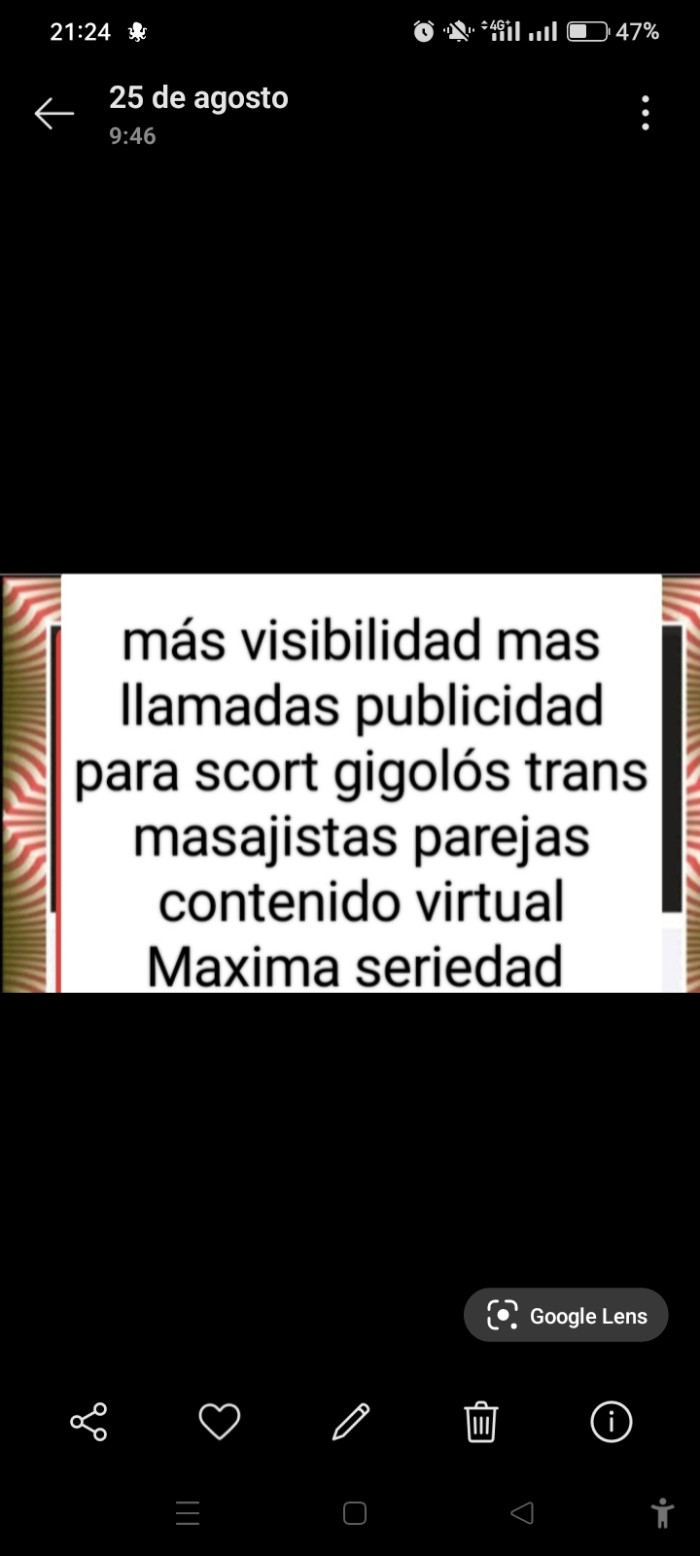 Publicidad para scorts trans masajistas virtual