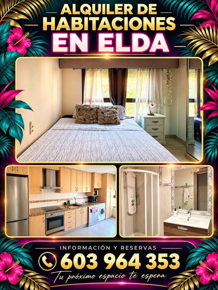 HABITACIONES EN ELDA DISPONIBILIDAD INMEDIATA