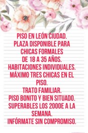 EN LEÓN PLAZA LIBRE PARA CHICAS