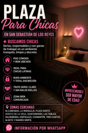 SE OFRECE PLAZA PARA CHICAS EN SAN SEBASTIÁN DE LOS REYES