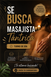 MASAJISTA VACANTE DISPONIBLE TRABAJA SEGURO