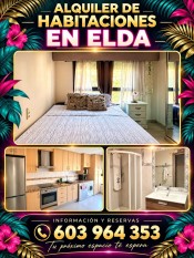 HABITACIONES EN ELDA DISPONIBILIDAD INMEDIATA